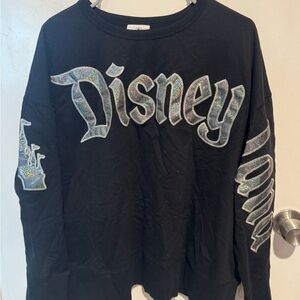 Disneyland Black Crewneck with Glitter Accents
